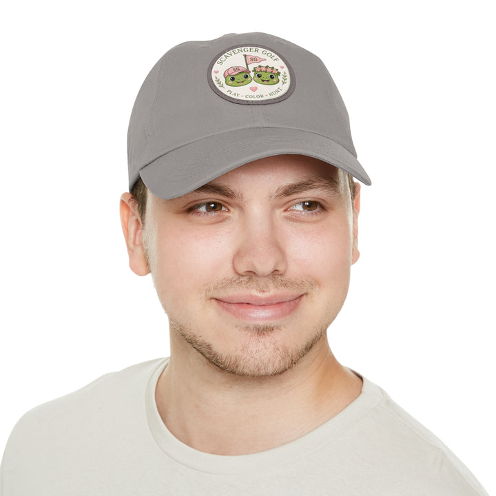 Lost Balls & Wildflowers Round Leather Patch Cap