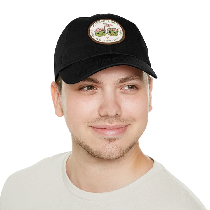 Lost Balls & Wildflowers Round Leather Patch Cap