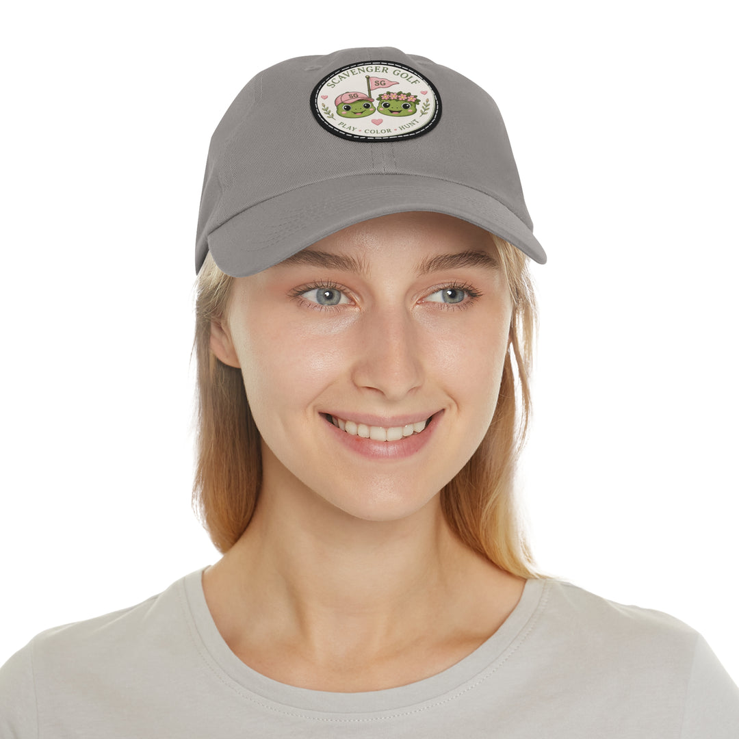 Lost Balls & Wildflowers Round Leather Patch Cap