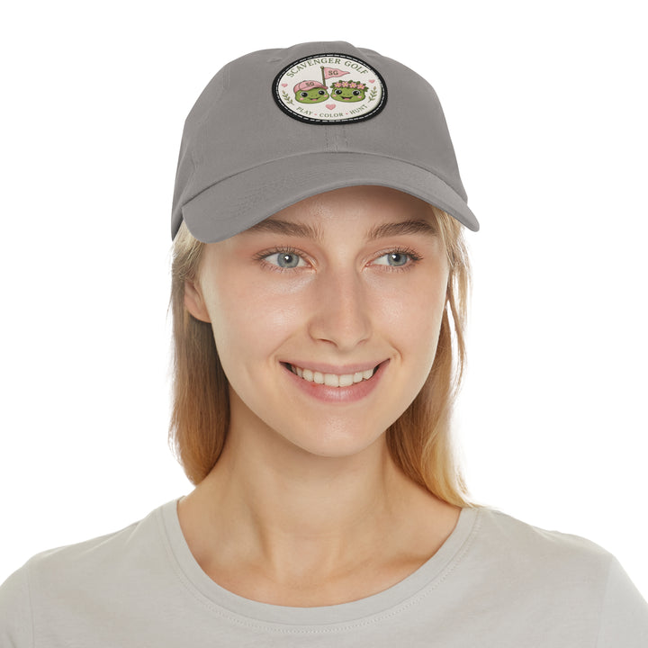 Lost Balls & Wildflowers Round Leather Patch Cap