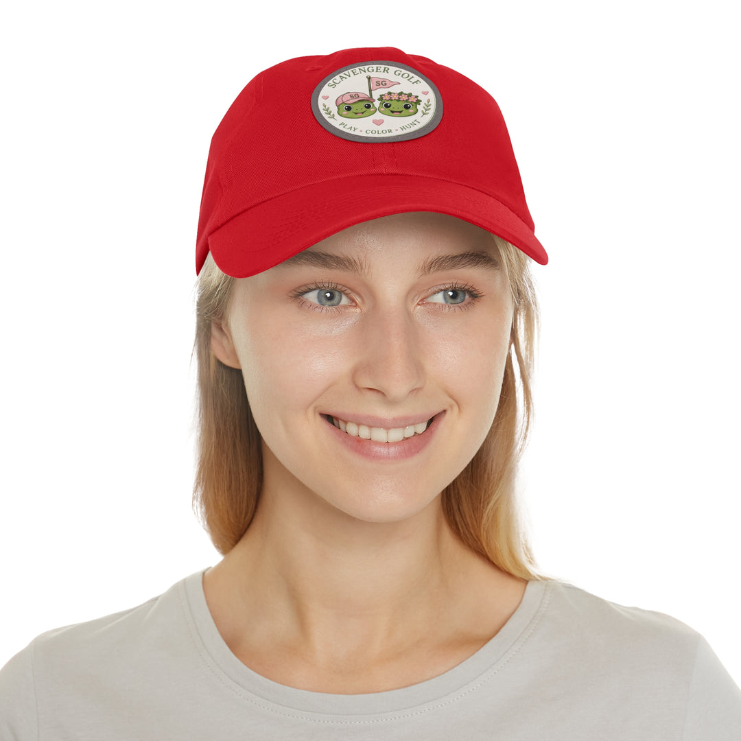 Lost Balls & Wildflowers Round Leather Patch Cap