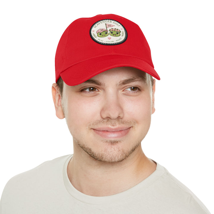 Lost Balls & Wildflowers Round Leather Patch Cap