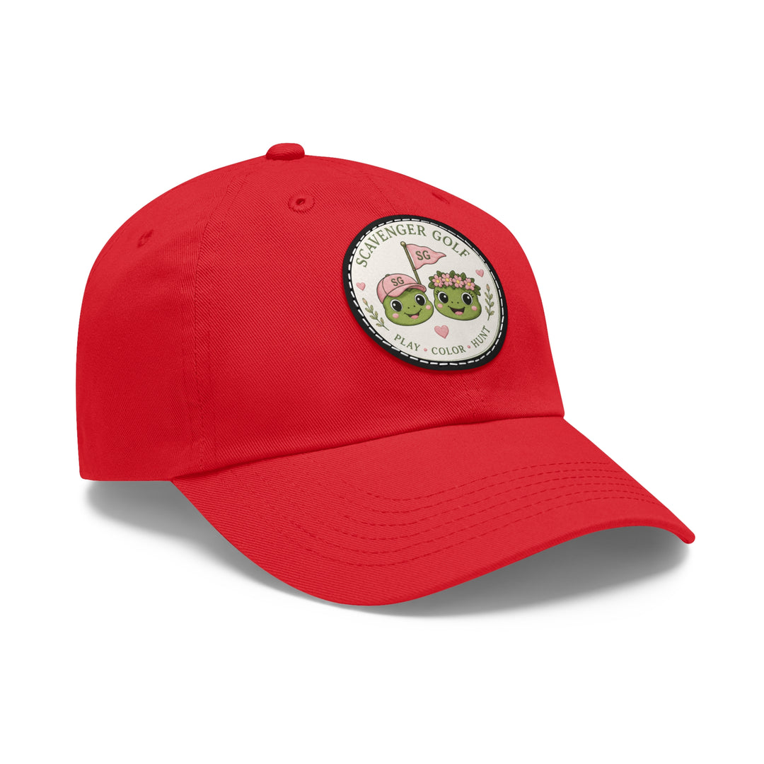 Lost Balls & Wildflowers Round Leather Patch Cap