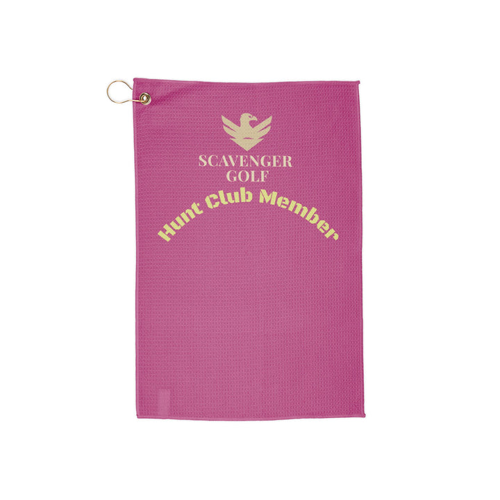 Pink Hunt Club Member Golf Towel | Scavenger Golf Microfiber, Absorbent, Compact