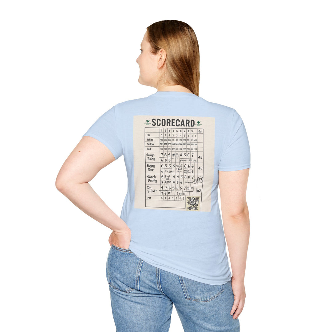 Scavenger Golf's “Son of a *+*+*!” Front 9 Disaster Club Unisex Soft style Tee
