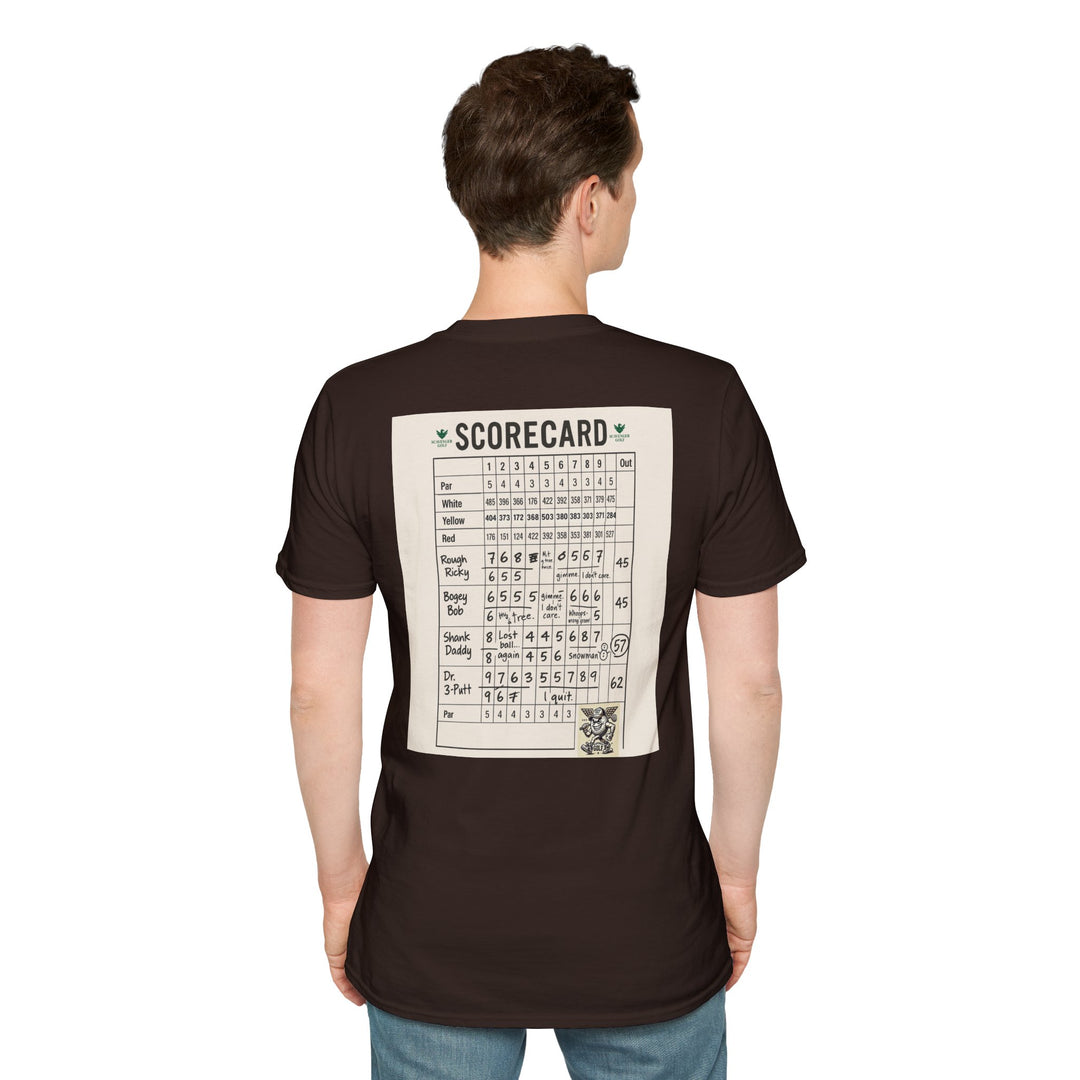Scavenger Golf's “Son of a *+*+*!” Front 9 Disaster Club Unisex Soft style Tee