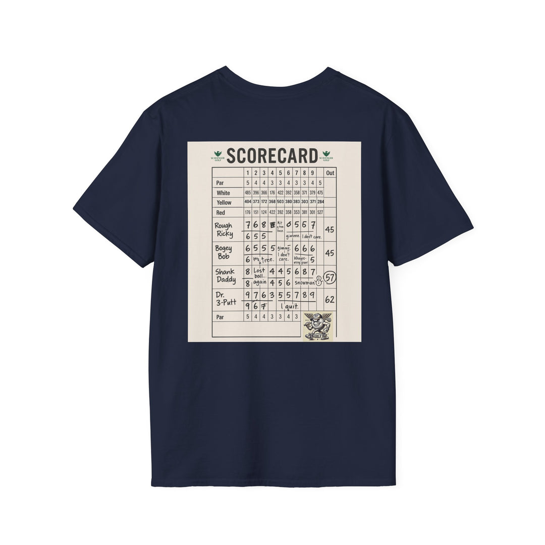 Scavenger Golf's “Son of a *+*+*!” Front 9 Disaster Club Unisex Soft style Tee