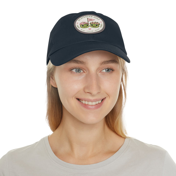 Lost Balls & Wildflowers Round Leather Patch Cap