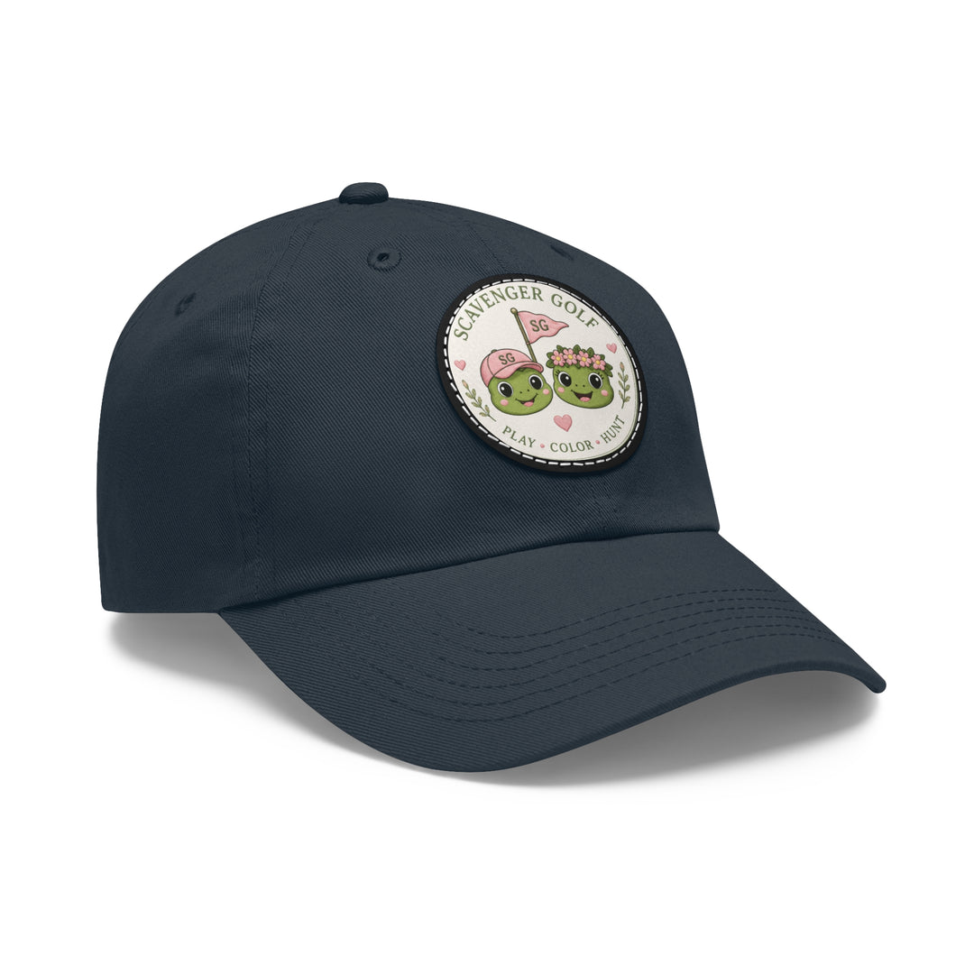 Lost Balls & Wildflowers Round Leather Patch Cap