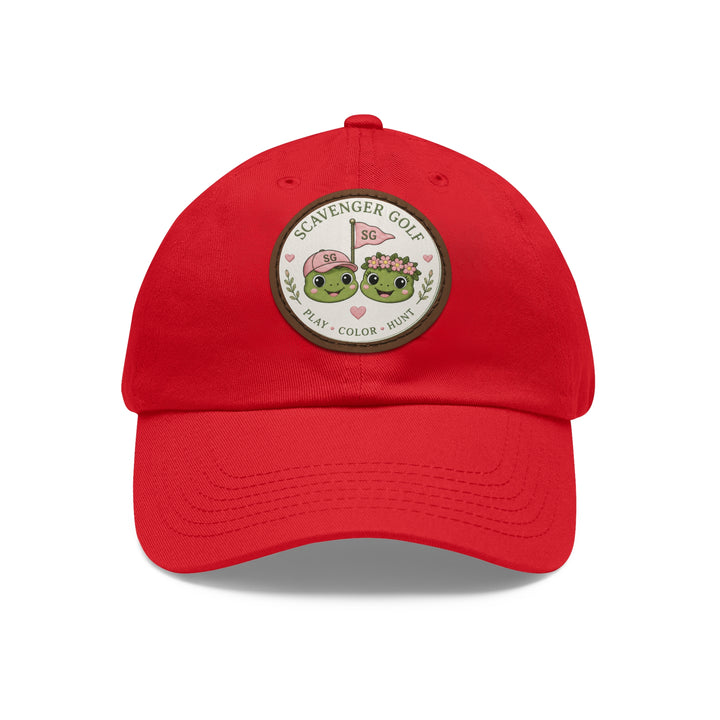 Lost Balls & Wildflowers Round Leather Patch Cap