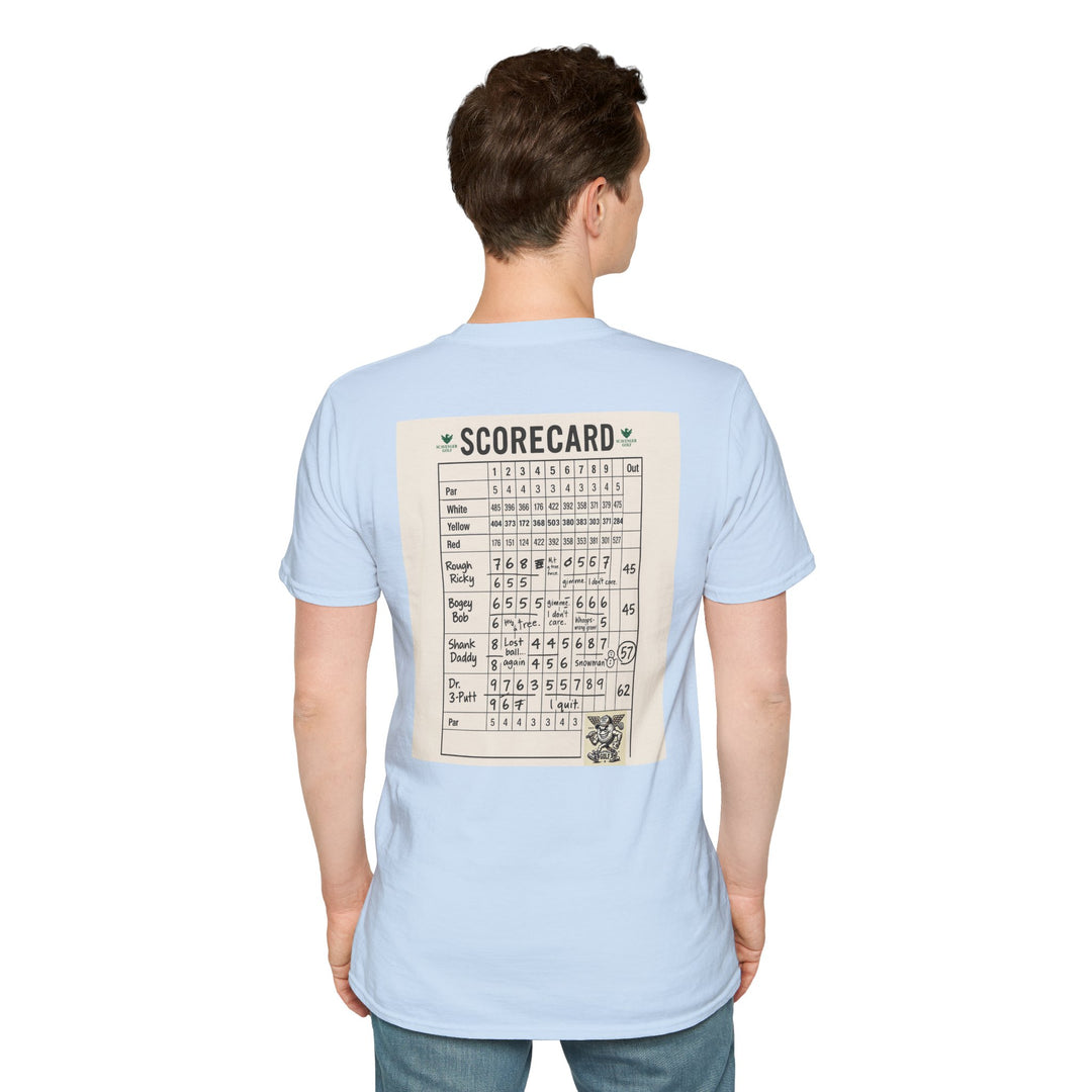 Scavenger Golf's “Son of a *+*+*!” Front 9 Disaster Club Unisex Soft style Tee