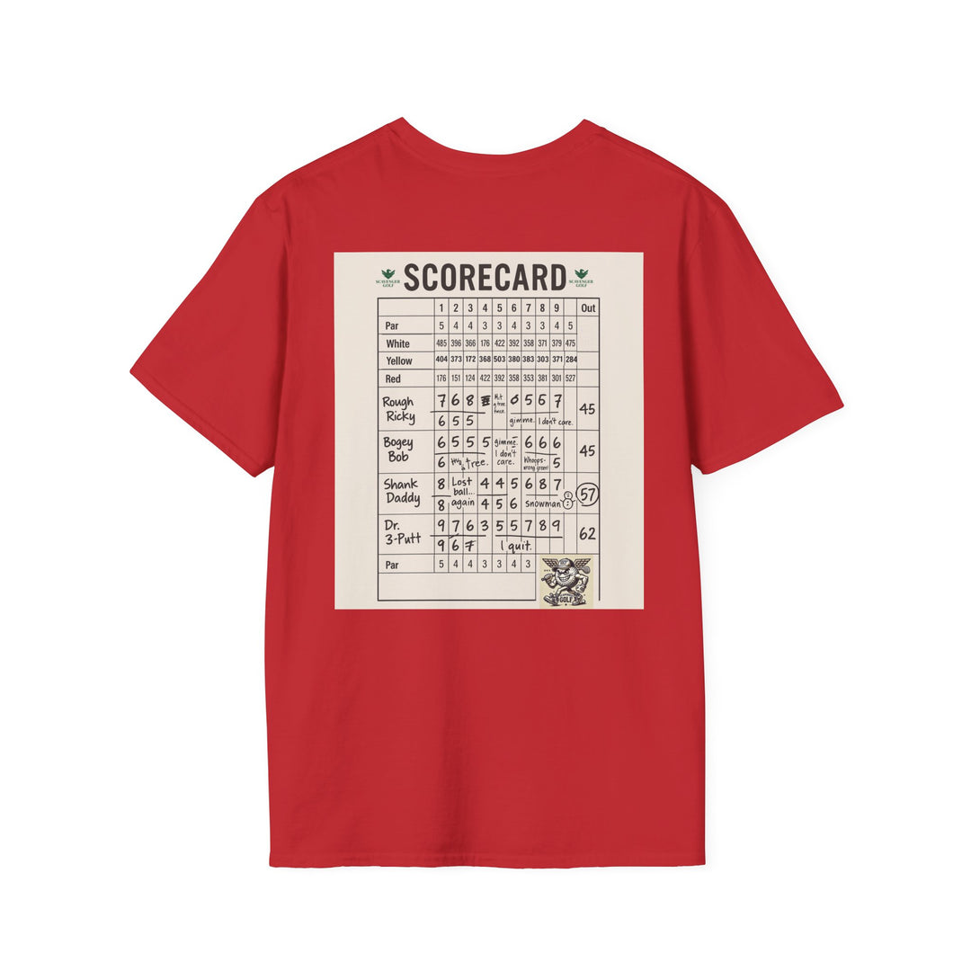 Scavenger Golf's “Son of a *+*+*!” Front 9 Disaster Club Unisex Soft style Tee
