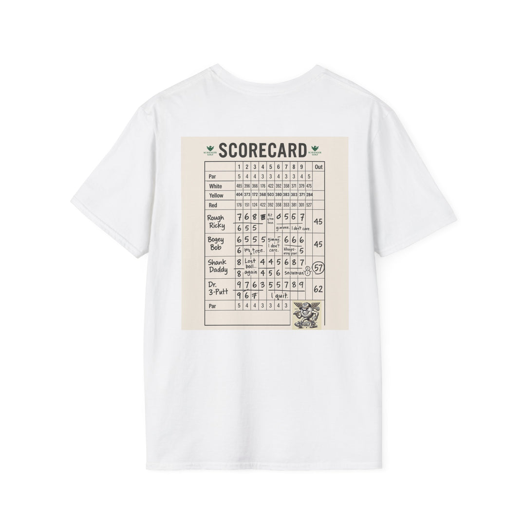 Scavenger Golf's “Son of a *+*+*!” Front 9 Disaster Club Unisex Soft style Tee