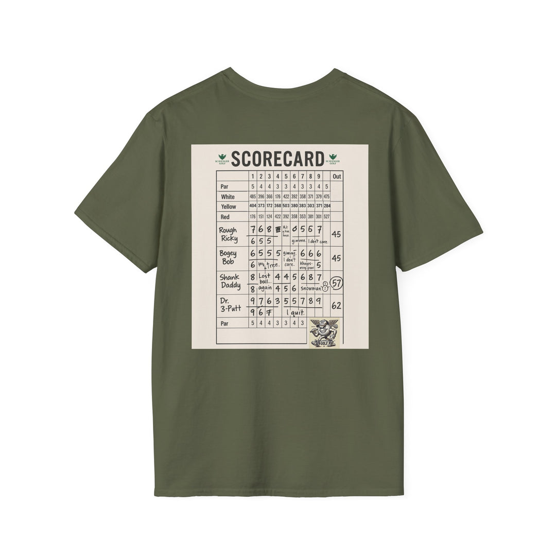 Scavenger Golf's “Son of a *+*+*!” Front 9 Disaster Club Unisex Soft style Tee