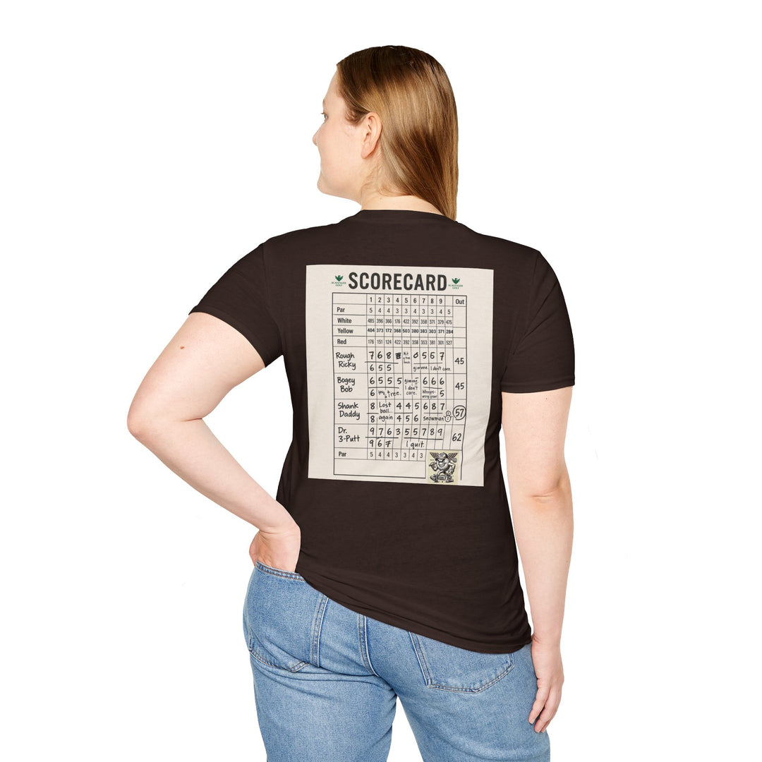Scavenger Golf's “Son of a *+*+*!” Front 9 Disaster Club Unisex Soft style Tee
