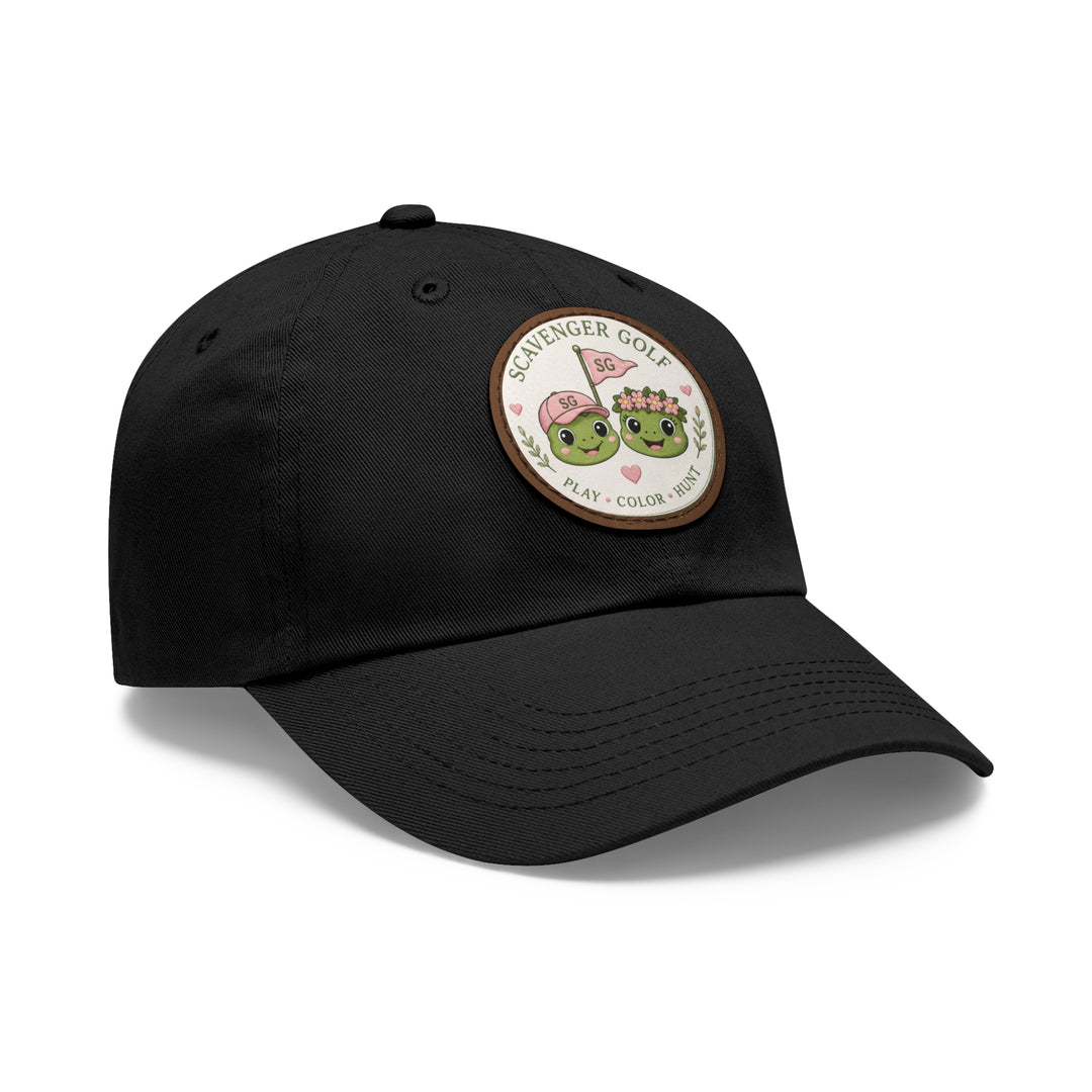 Lost Balls & Wildflowers Round Leather Patch Cap