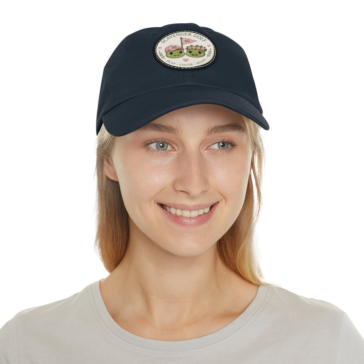 Lost Balls & Wildflowers Round Leather Patch Cap