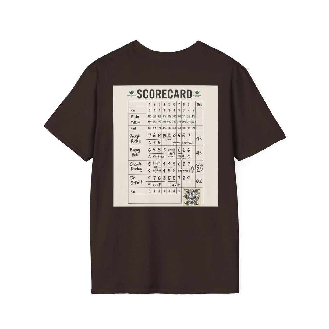 Scavenger Golf's “Son of a *+*+*!” Front 9 Disaster Club Unisex Soft style Tee