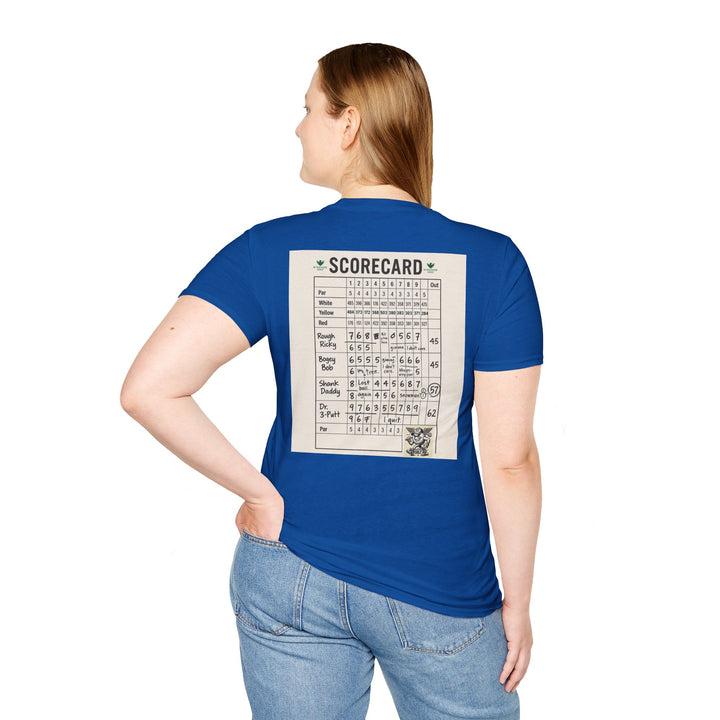 Scavenger Golf's “Son of a *+*+*!” Front 9 Disaster Club Unisex Soft style Tee