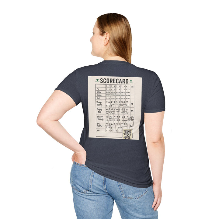 Scavenger Golf's “Son of a *+*+*!” Front 9 Disaster Club Unisex Soft style Tee