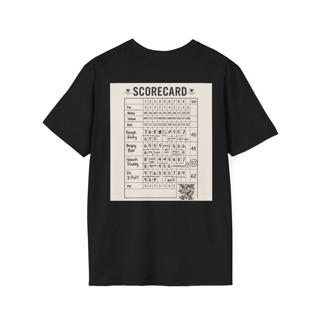 Scavenger Golf's “Son of a *+*+*!” Front 9 Disaster Club Unisex Soft style Tee