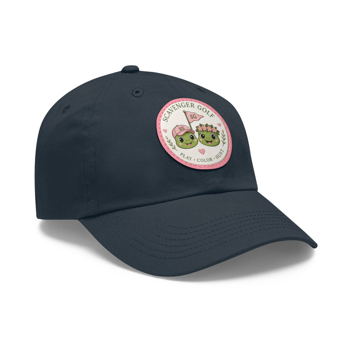 Lost Balls & Wildflowers Round Leather Patch Cap