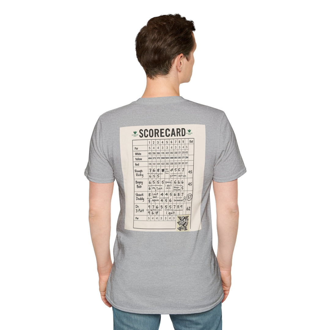 Scavenger Golf's “Son of a *+*+*!” Front 9 Disaster Club Unisex Soft style Tee
