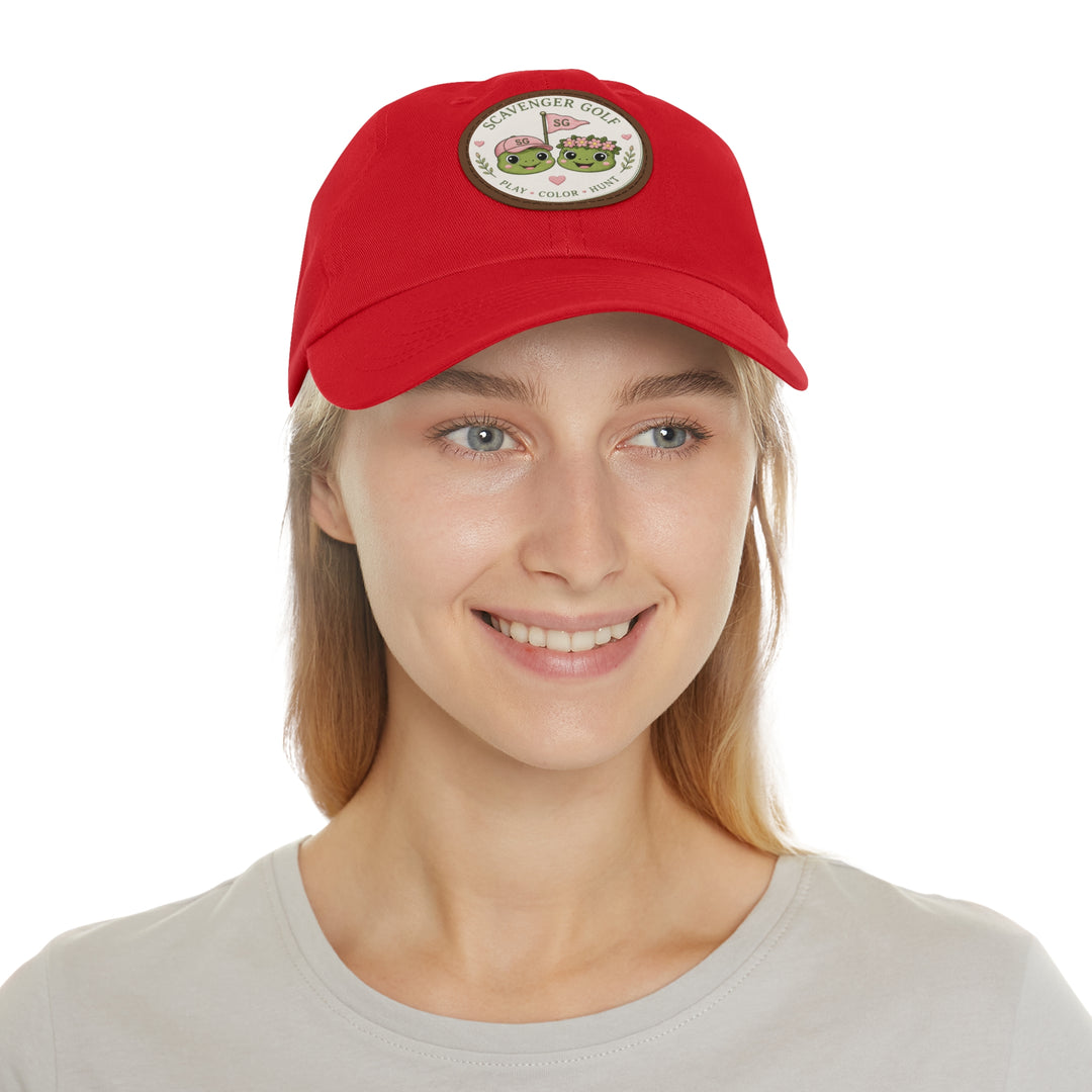 Lost Balls & Wildflowers Round Leather Patch Cap