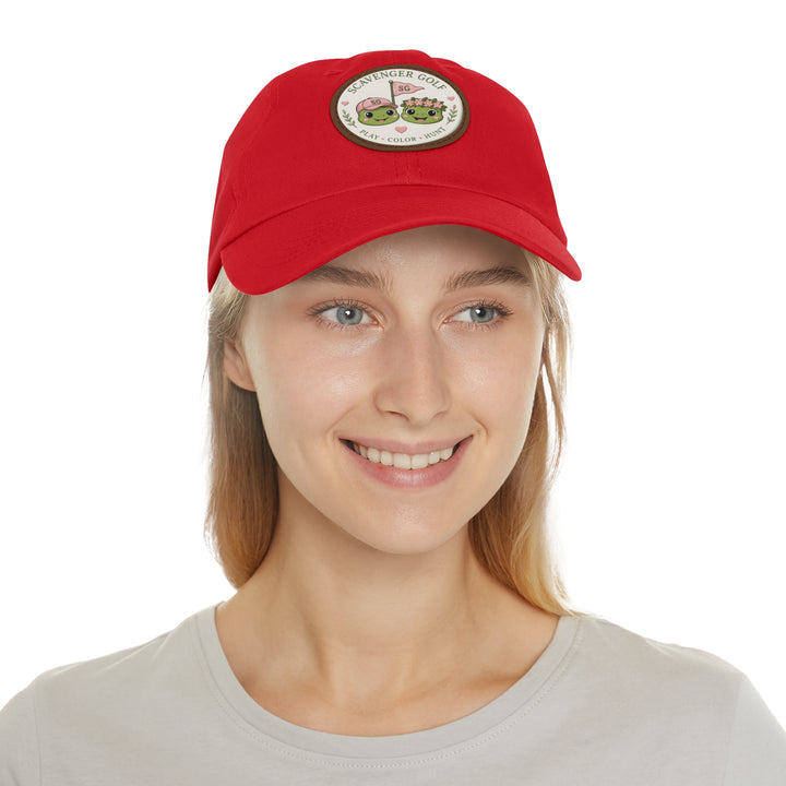 Lost Balls & Wildflowers Round Leather Patch Cap