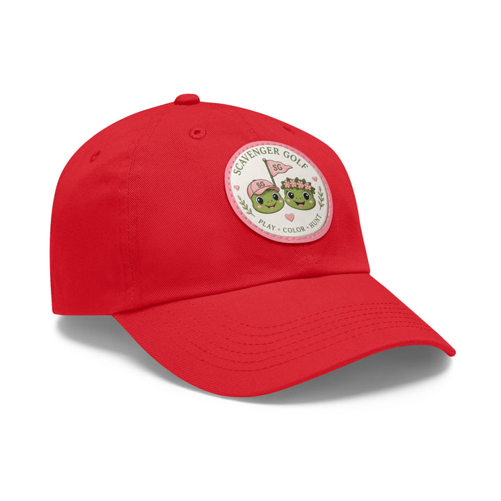 Lost Balls & Wildflowers Round Leather Patch Cap