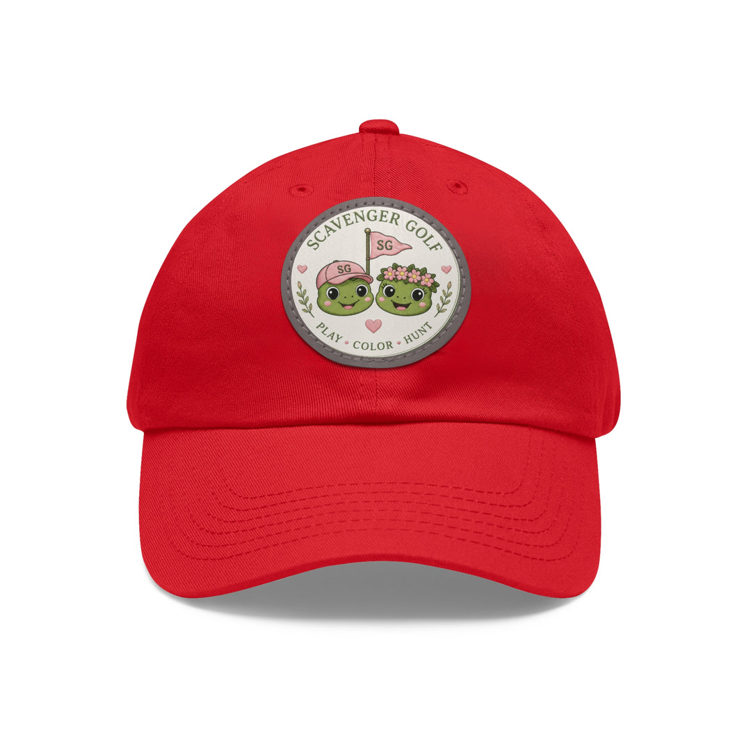 Lost Balls & Wildflowers Round Leather Patch Cap