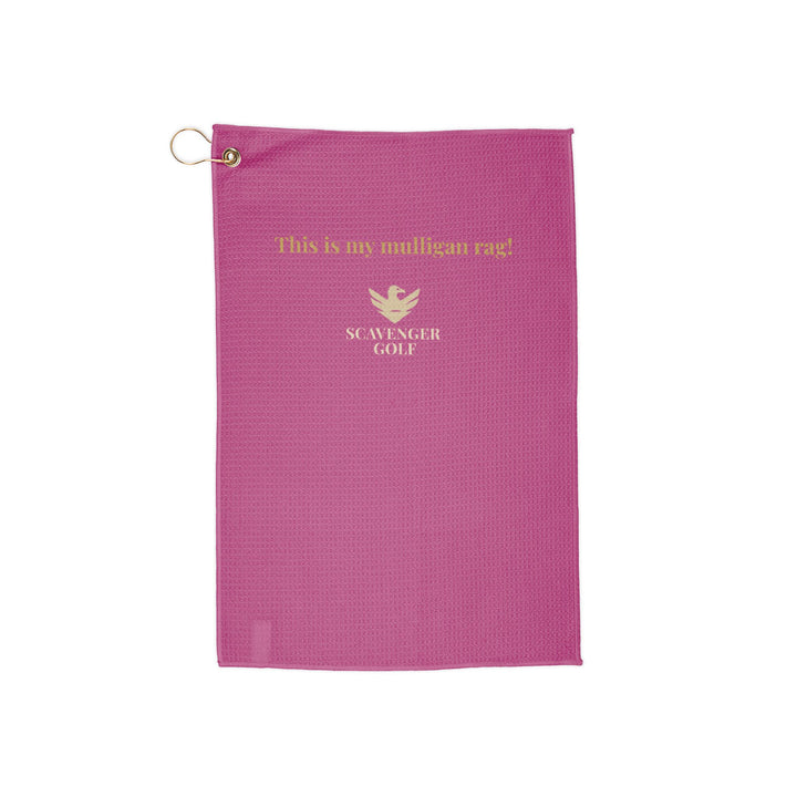 Pink Scavenger Golf Towel - This is my mulligan rag! Perfect for golfers who like to keep it clean.