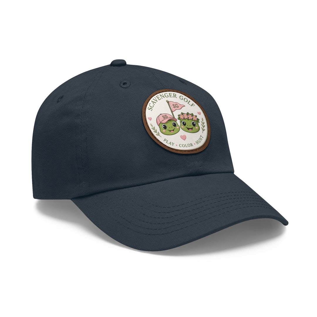 Lost Balls & Wildflowers Round Leather Patch Cap