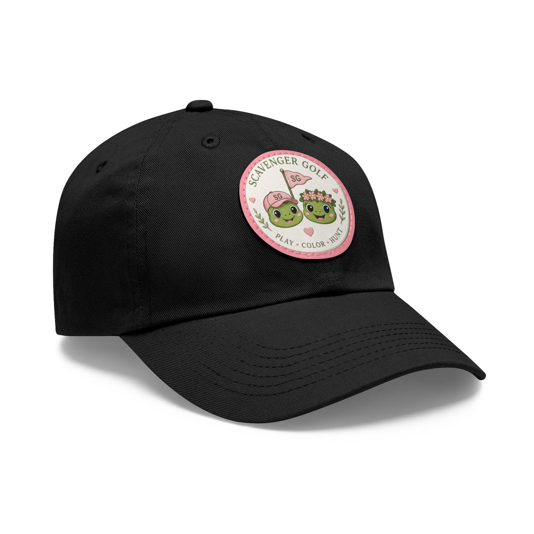 Lost Balls & Wildflowers Round Leather Patch Cap