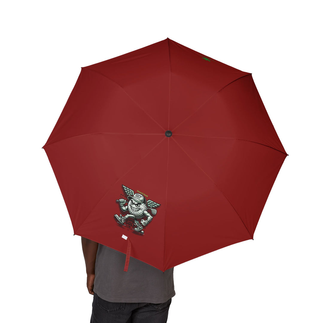 Scavenger Golf Hazard Hank Compact Semi-Automatic Foldable Umbrella Travel-Ready Windproof Rain Umbrella (Burgundy)