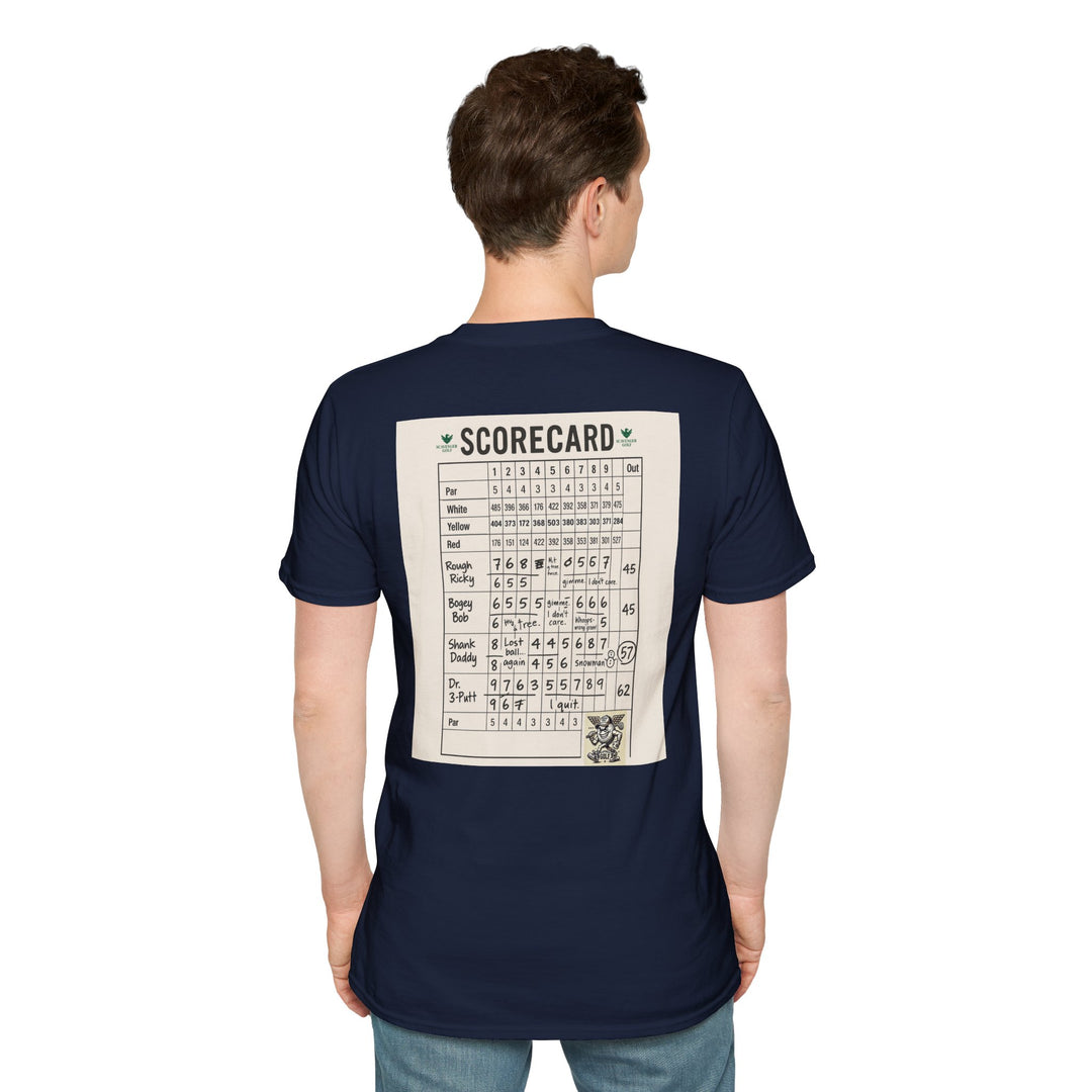 Scavenger Golf's “Son of a *+*+*!” Front 9 Disaster Club Unisex Soft style Tee