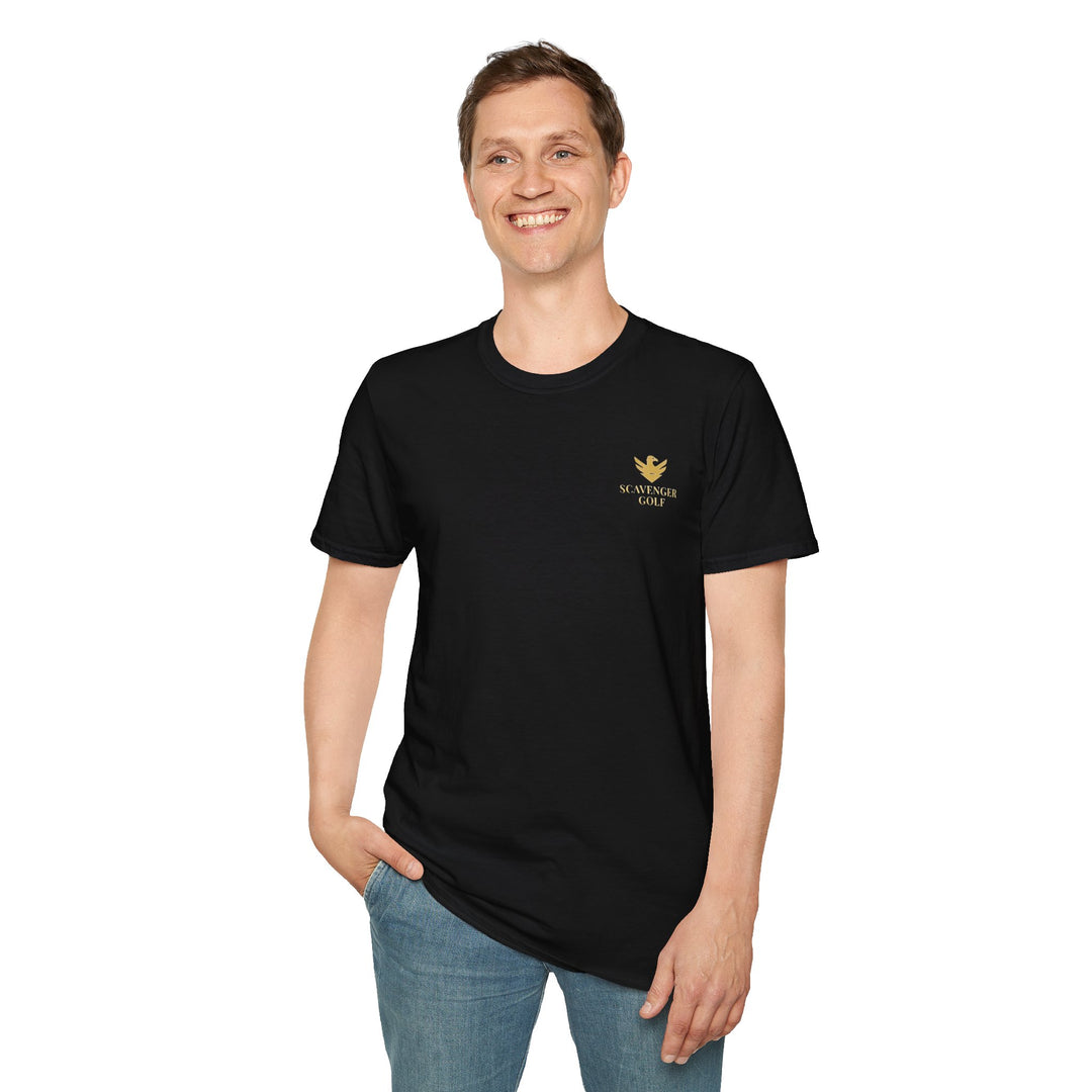 Scavenger Golf's “Son of a *+*+*!” Front 9 Disaster Club Unisex Soft style Tee