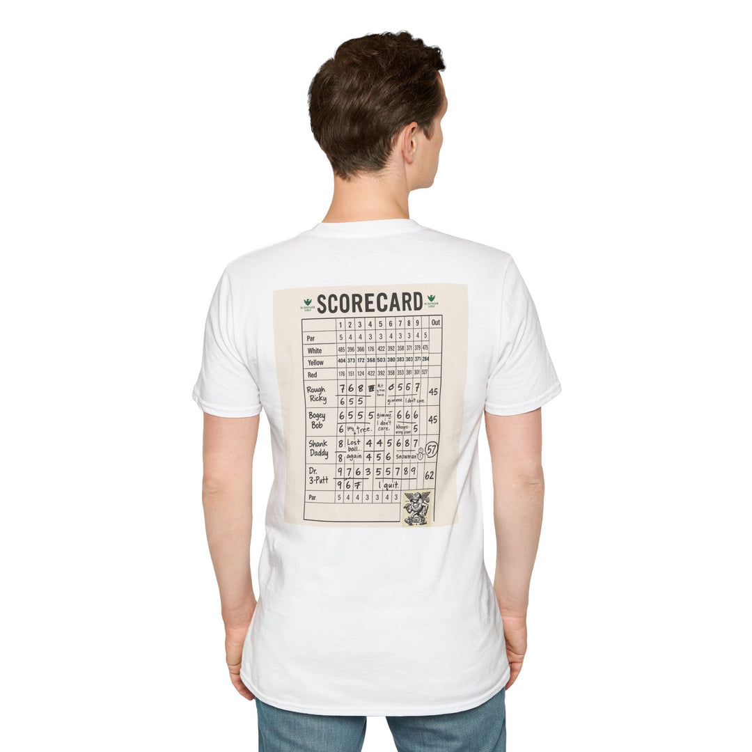 Scavenger Golf's “Son of a *+*+*!” Front 9 Disaster Club Unisex Soft style Tee