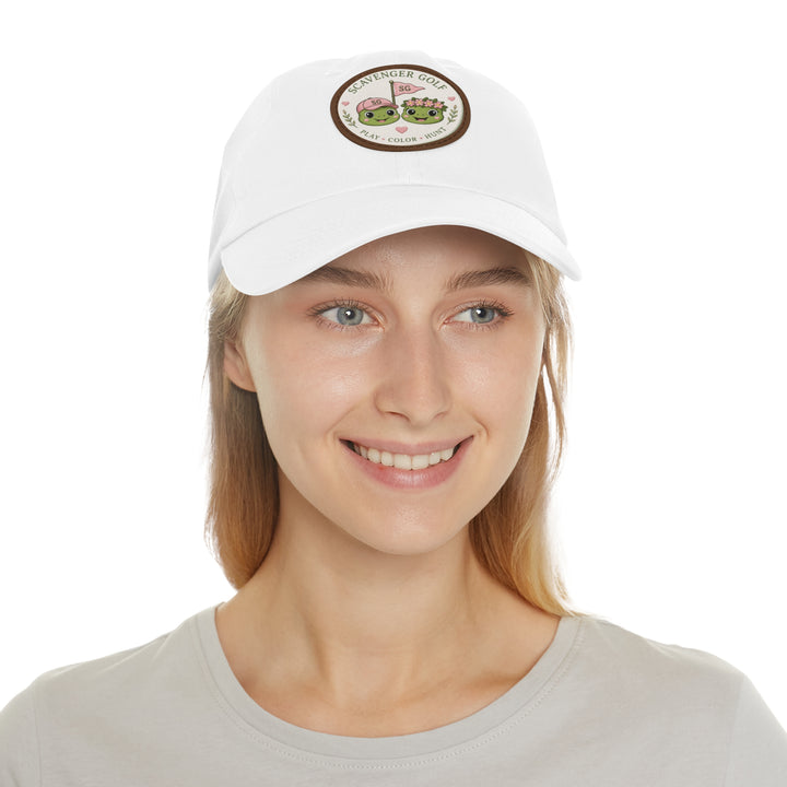 Lost Balls & Wildflowers Round Leather Patch Cap