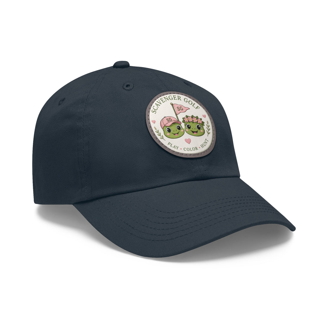 Lost Balls & Wildflowers Round Leather Patch Cap