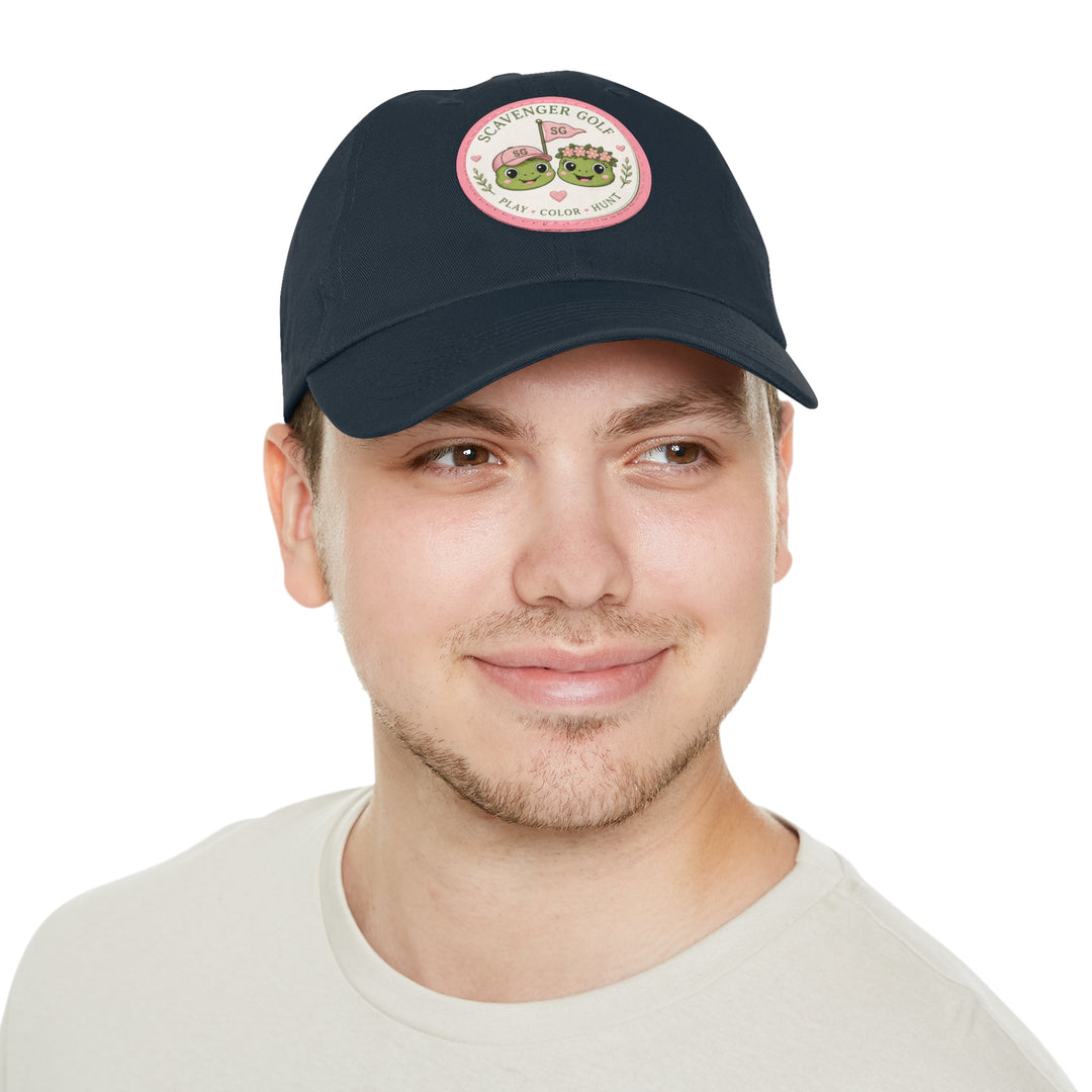 Lost Balls & Wildflowers Round Leather Patch Cap