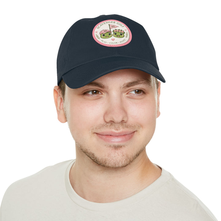 Lost Balls & Wildflowers Round Leather Patch Cap