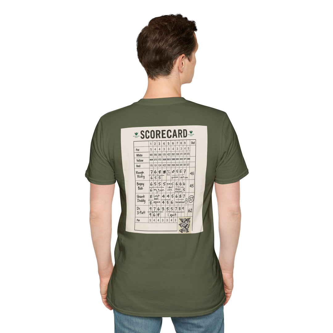 Scavenger Golf's “Son of a *+*+*!” Front 9 Disaster Club Unisex Soft style Tee