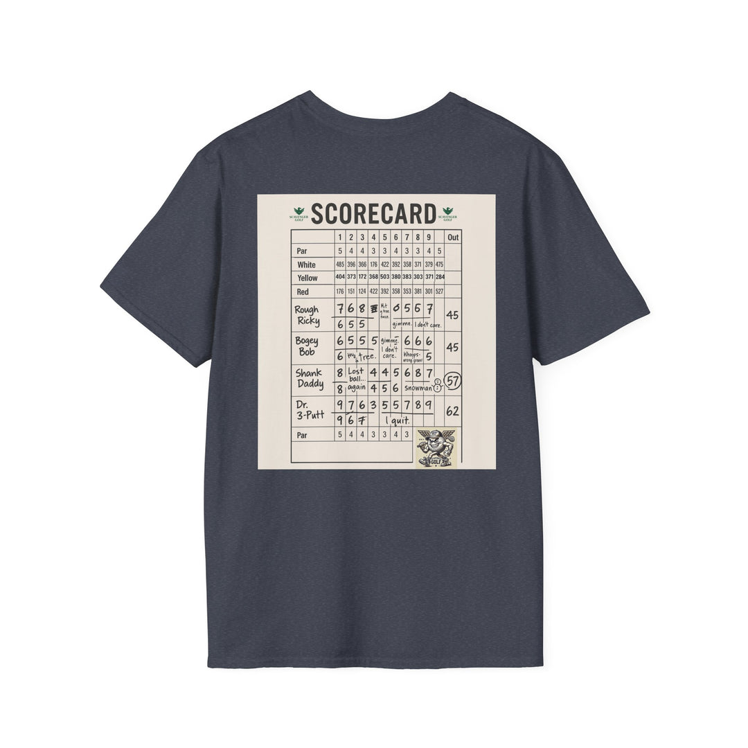 Scavenger Golf's “Son of a *+*+*!” Front 9 Disaster Club Unisex Soft style Tee