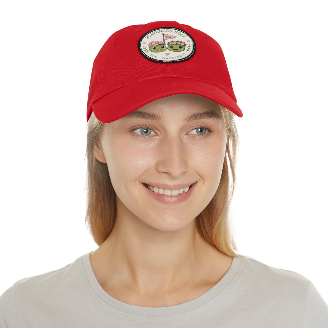Lost Balls & Wildflowers Round Leather Patch Cap