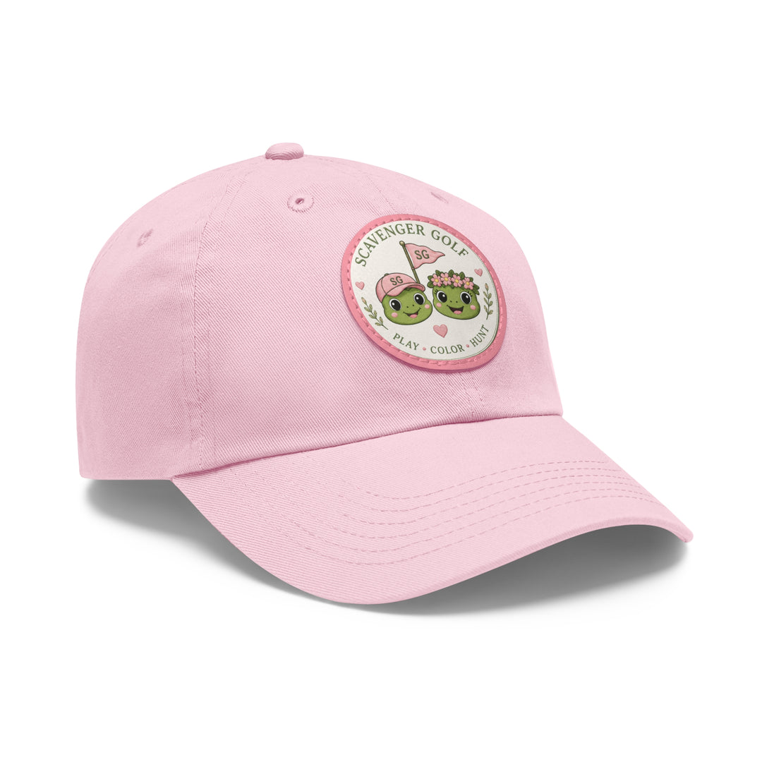 Lost Balls & Wildflowers Round Leather Patch Cap