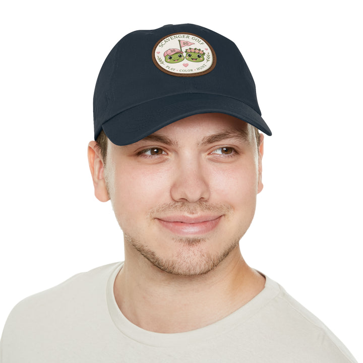 Lost Balls & Wildflowers Round Leather Patch Cap
