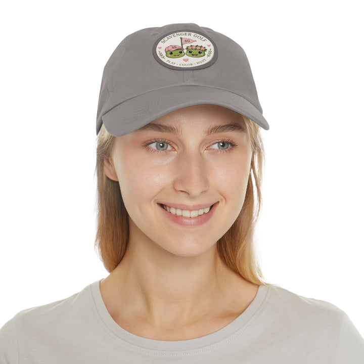 Lost Balls & Wildflowers Round Leather Patch Cap