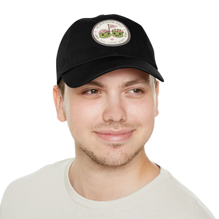 Lost Balls & Wildflowers Round Leather Patch Cap