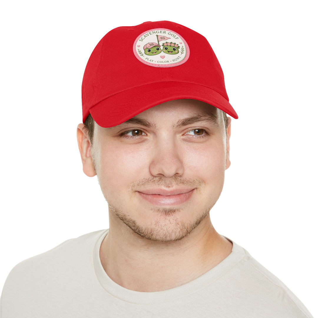 Lost Balls & Wildflowers Round Leather Patch Cap